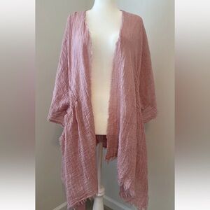 Vince Camuto Pink Blush Sheer Cardigan Kaftan Cover Up Duster